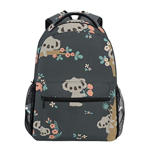 senya Koala And Flowers Backpack School Bag Travel Daypack Rucksack for Students One Size - Image 1