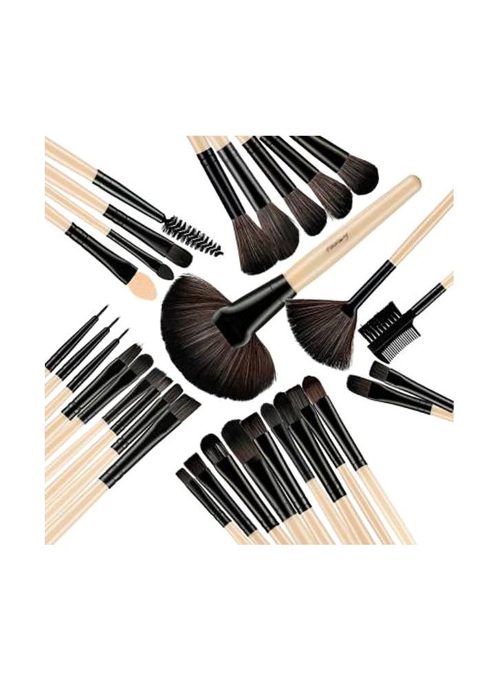 طقم فرش مكياج للوجه مكون من 32 قطعة بيج - Image 3