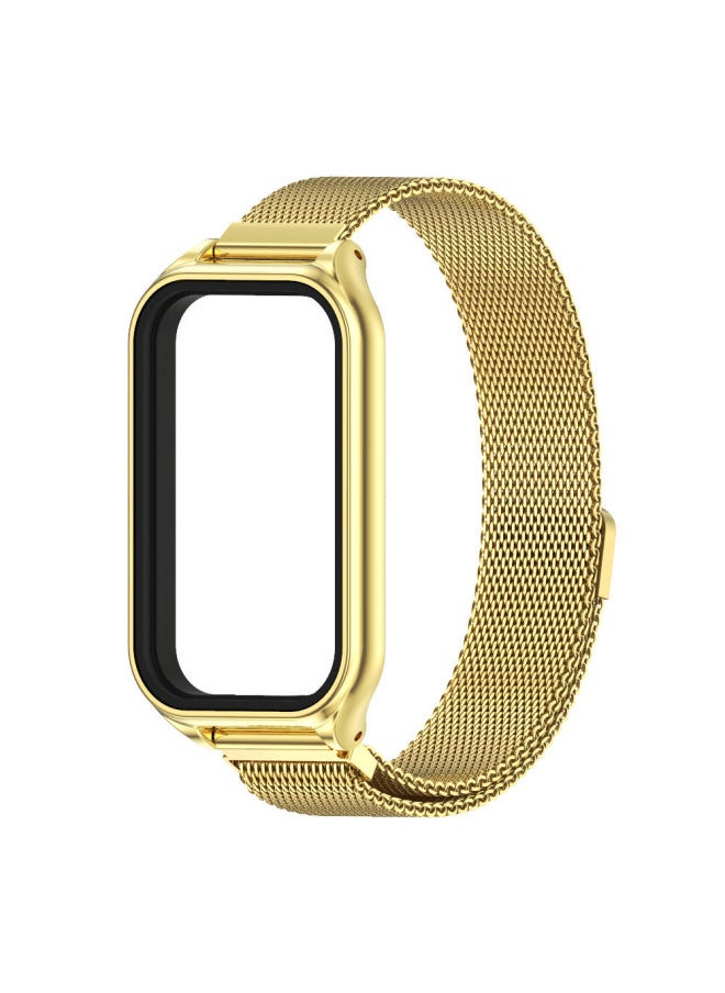 Generic - Redmi Band 2 Milanese Metal Three-bead Stainless Steel Wristband Suitable For XiaomiBand 8 Active-Color:MILAN MAGNETIC-GOLD-Specifications:for Redmi Band2/Mi Band 8 Active - Image 1