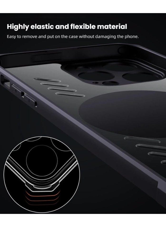 general Magnetic Case Compatible with Xiaomi 17 Pro Max 2025, Transparent TPU Graphene Heat Dissipation Protective Cover with Ventilation Holes - Image 3