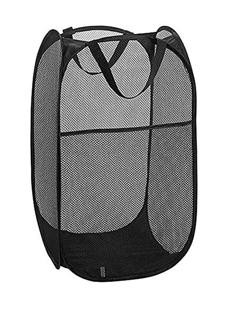 Pop Up Laundry Hampers, Collapsible Mesh Laundry Basket, Foldable Clothes Hampers for Bathroom, College Dorm, Travel,Black.  - Image 1