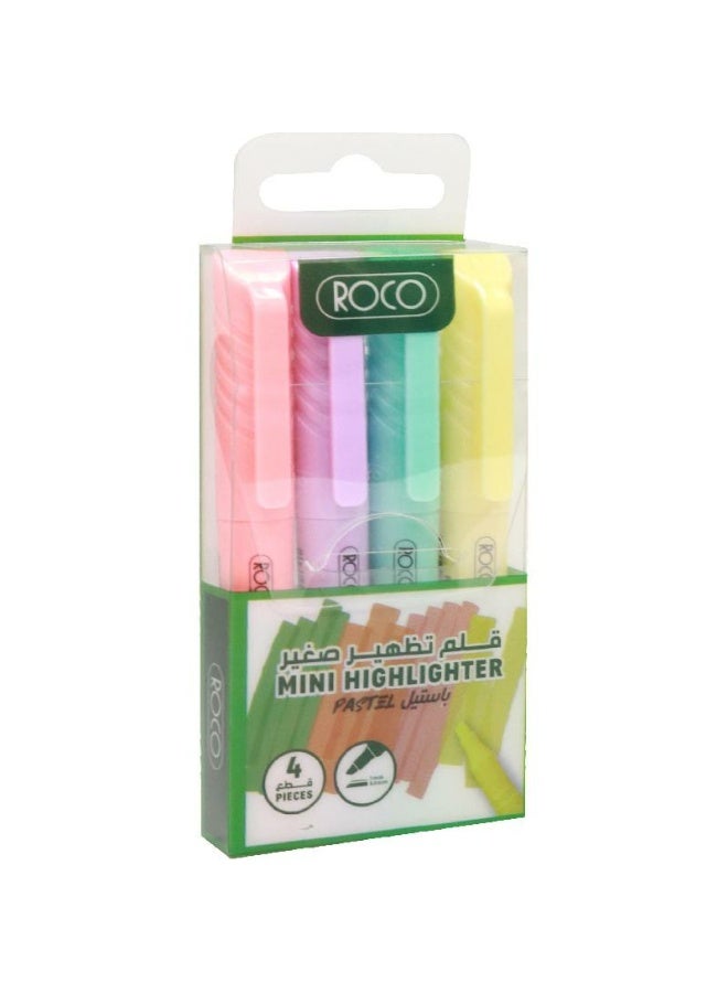 روكو مجموعة من 4 أقلام تمييز رفيعة (ألوان متنوعة) - Image 1