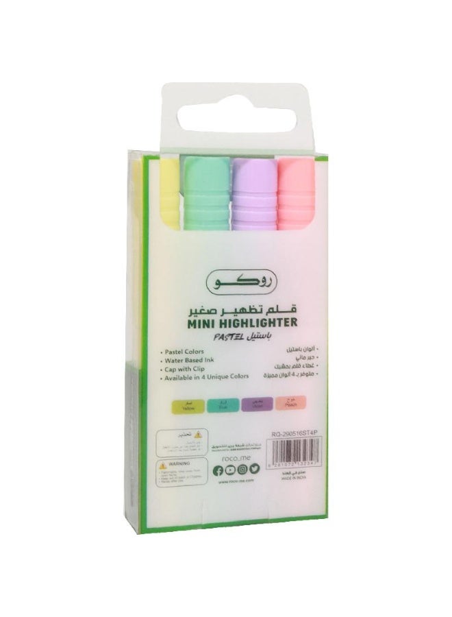 روكو مجموعة من 4 أقلام تمييز رفيعة (ألوان متنوعة) - Image 2