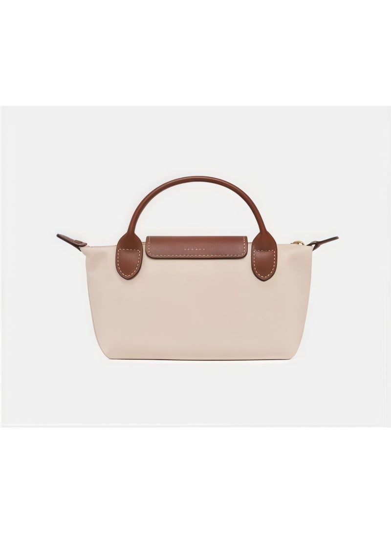 Longchamp Elegant Mini Camera Bag for Women – Premium Leather Flap Design, Top Handle & Detachable Crossbody Strap, Compact Luxury Shoulder Bag, Soft-Pink - Image 2