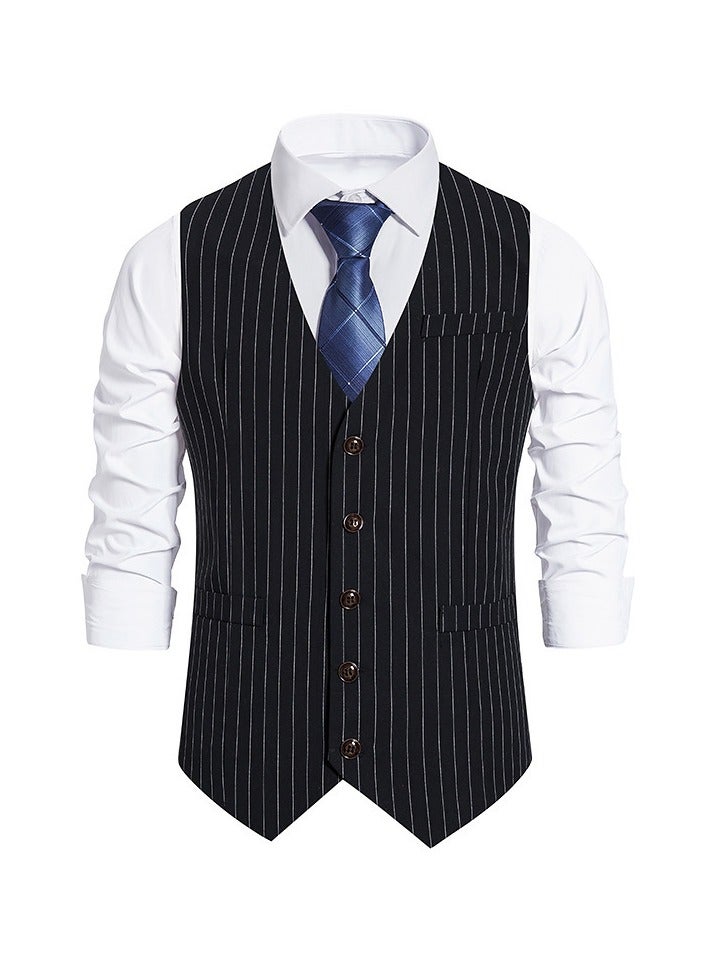 KUYING New men's Retro V-Neck Fake Two Piece Vest  - Image 1