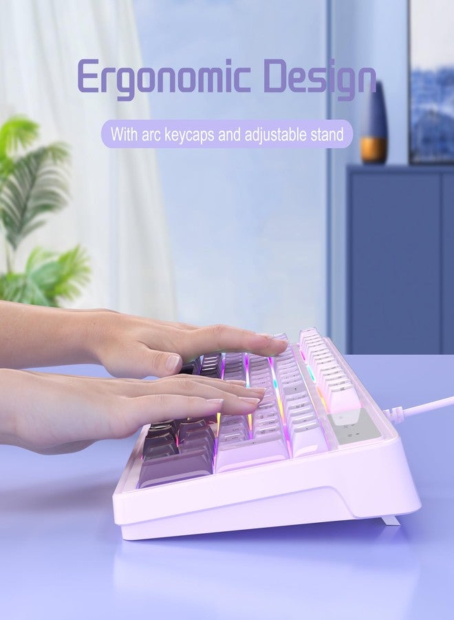 MageGee Purple Creamy Keyboard and Mouse Combo, Wired RGB Backlit Gaming Keyboard with Anti-Ghosting and Gradient Purple Gaming Mouse with Adjustable Sensitivity for PC/Laptop/MAC - Image 5