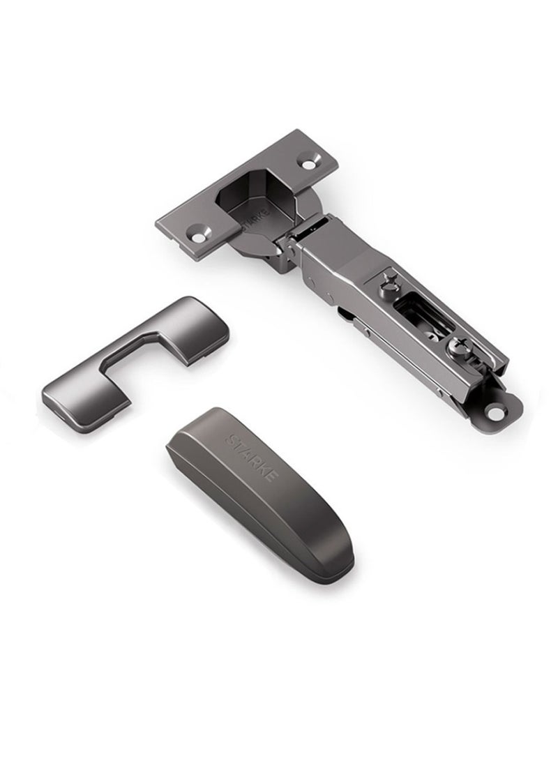 STARKE Pack of  8 Black Electroplated Soft Close Cabinet   Full Overlay Wingless Hinges. 95° Opening Angle, 16-25mm Application, Strong Hydraulic System.  Grey Protective Cover & Screws included (8 PCS) - Image 3
