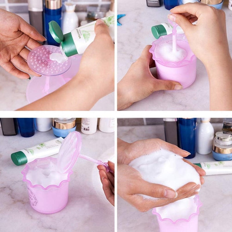 woobles Facial Deep Cleaning Bubbler Bubble Maker Face Washing Manual Bubbler Former/Bubble Maker/Facial Cleansing Care Cleanser Bubbler Tool, Facial Cleanser & Shower Gel, Remove Dirt (Pink) - Image 5