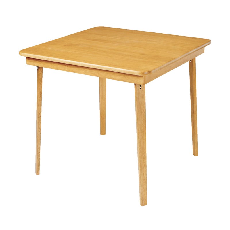 Meco MECO Stakmore Classic Straight Edge Solid Wood Folding Card Table Oak Frame 