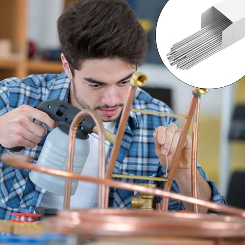 Hicarer 20 Pcs 7.87 Inches Aluminum to Copper Brazing Rods Copper Aluminum Welding Rods Low Temperature Aluminum Soldering Rods for Appliance Air Conditioner Aluminum Copper Repair - Image 3