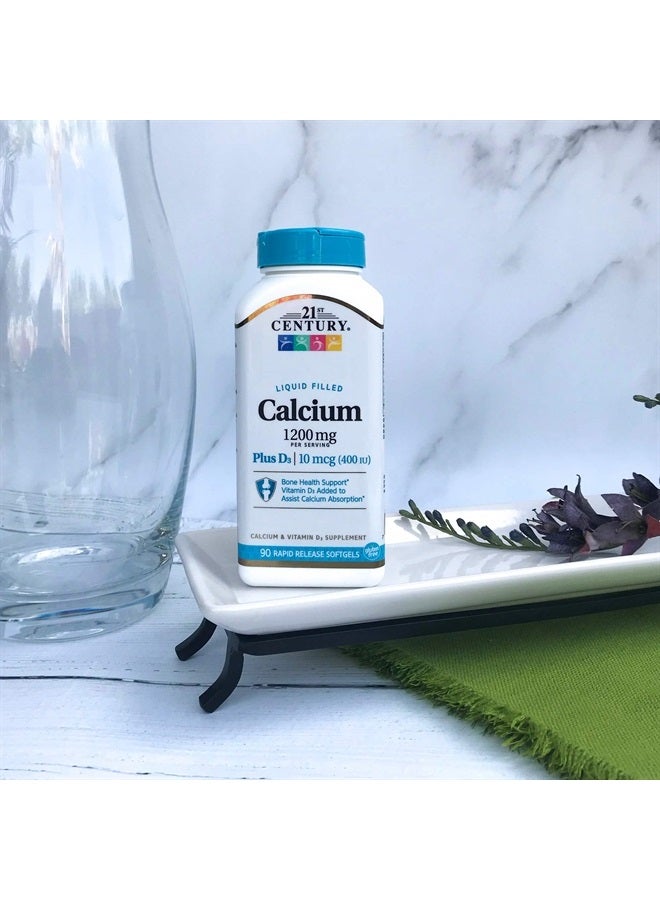21st Century كالسيوم بلس D3 سائل مملوء في كبسولات لينة، 1200 ملغ، 90 حبة - Image 4