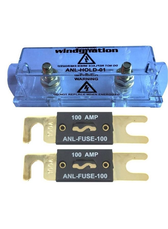WindyNation ANL Fuse Holder + ANL Fuse (2pcs 100A Fuse) - Image 1