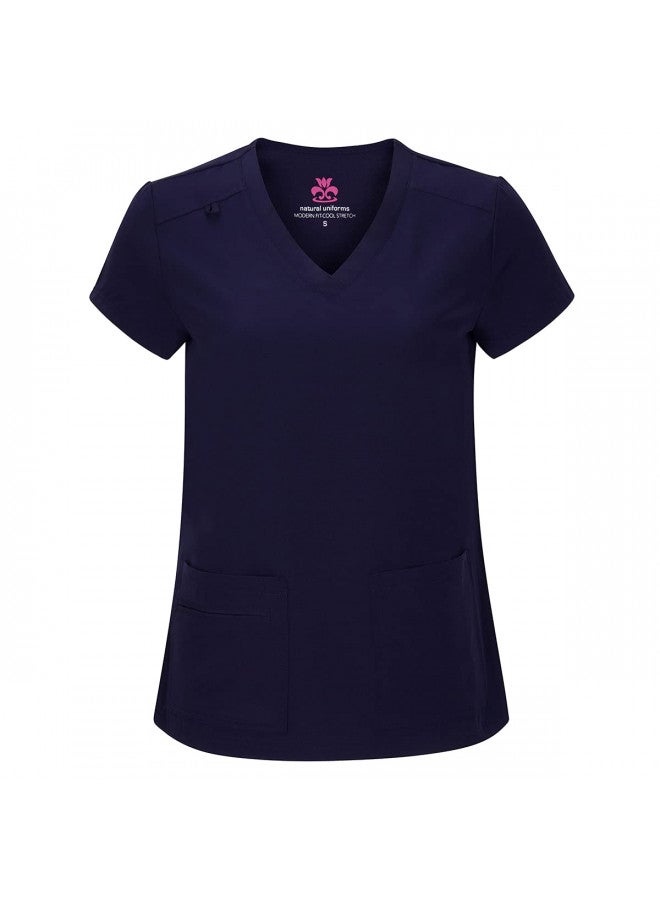 Natural Uniforms طقم قميص V-رقبة و بنطال كارجو للنساء من ناتشورال يونيفورمز (أزرق بحري حقيقي، صغير) - Image 1