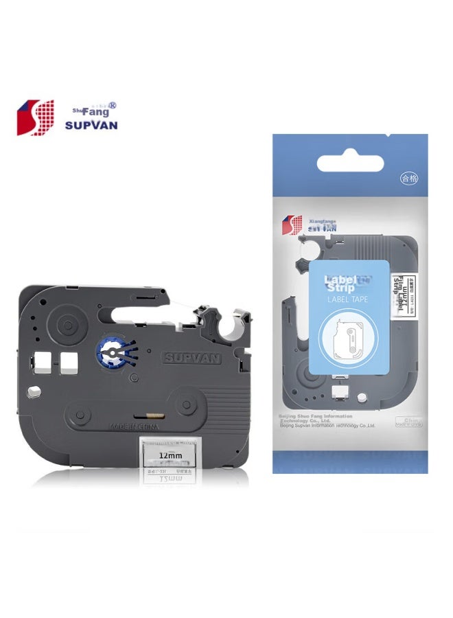 Shuofang Label Machine Ribbon Label Tape, 12mm White Background With Black Text, Standard Laminated Label Tape L-231, Label Paper, Self-adhesive Sticker, Suitable For Shuofang Label Machine Lp5125/c/e - Image 2