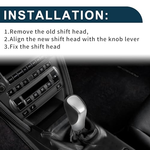 TUCKBOLD Automatic Manual Gear Shifter Knob for Lexus ES350 | Gearbox Stick Shifter Lever Knob Black Silver Tone Plastic and Punched Faux Leather 1 Pcs - Image 5