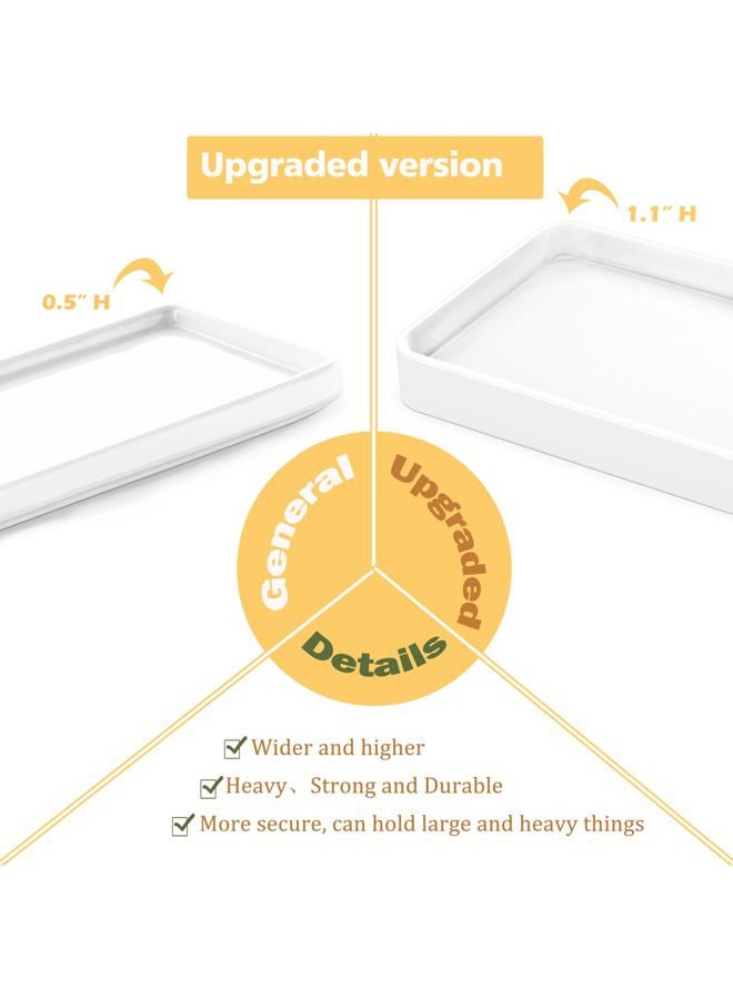Gurygo Vanity Sink Tray for Bathroom, 9.75" Ceramic Soap Dispenser Tray for Kitchen Sink, Bathroom Trays for Counter, Kitchen Sink Tray for Soap Bottles (White, Set/1) - Image 4