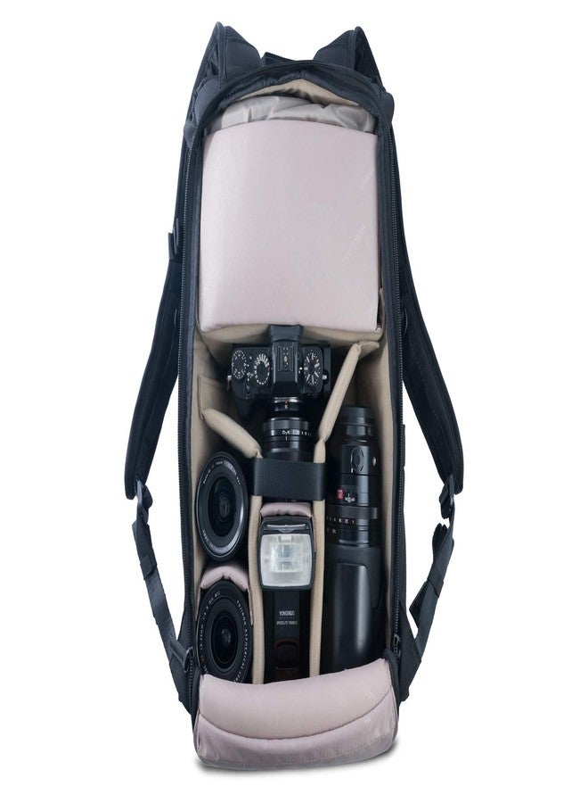 Vanguard Camera Backpack |VEO GO 46M BK I 1-2 DSLR/Mirrorless Cameras with Medium Lens Attached, 2-3 Lenses, Flash and Accessories I Upto 15 inch Laptop I Rain Cover Included, Black - Image 4