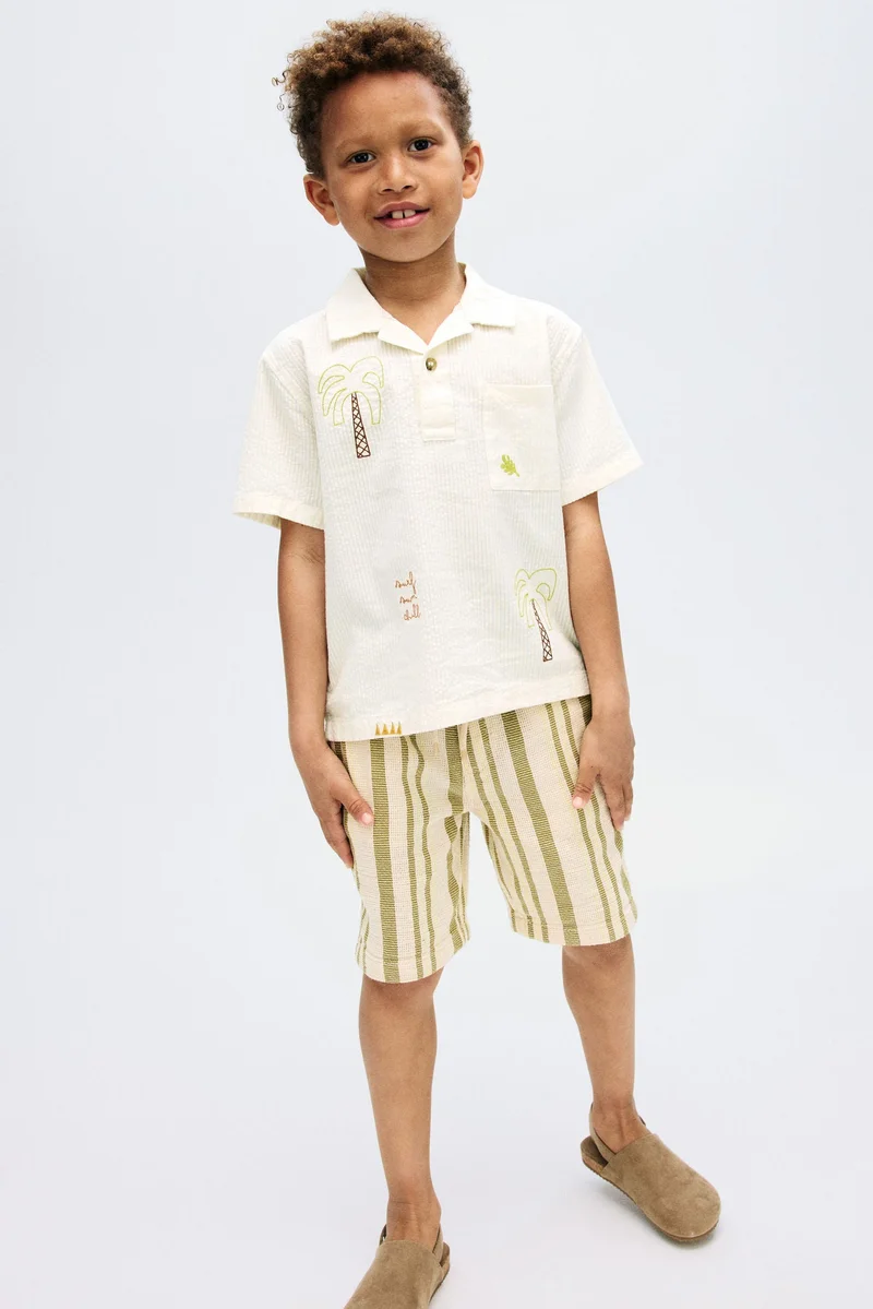 H&M Cotton seersucker polo shirt