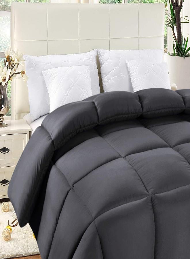 Utopia Bedding Comforter Duvet Insert - Quilted Comforter with Corner Tabs - Box Stitched Down Alternative Comforter (Queen, Grey) - Image 2