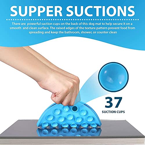 MoldBerry Silicone Dog Lick Pad 37 Strong Sucking Dispensing Distraction Device |Puzzle Fog Peanut Butter Licking Mat With Non-slip Suction Cups |Dogs Care, Training, and Bath Time Aid(Multicolor-Pk1) - Image 4