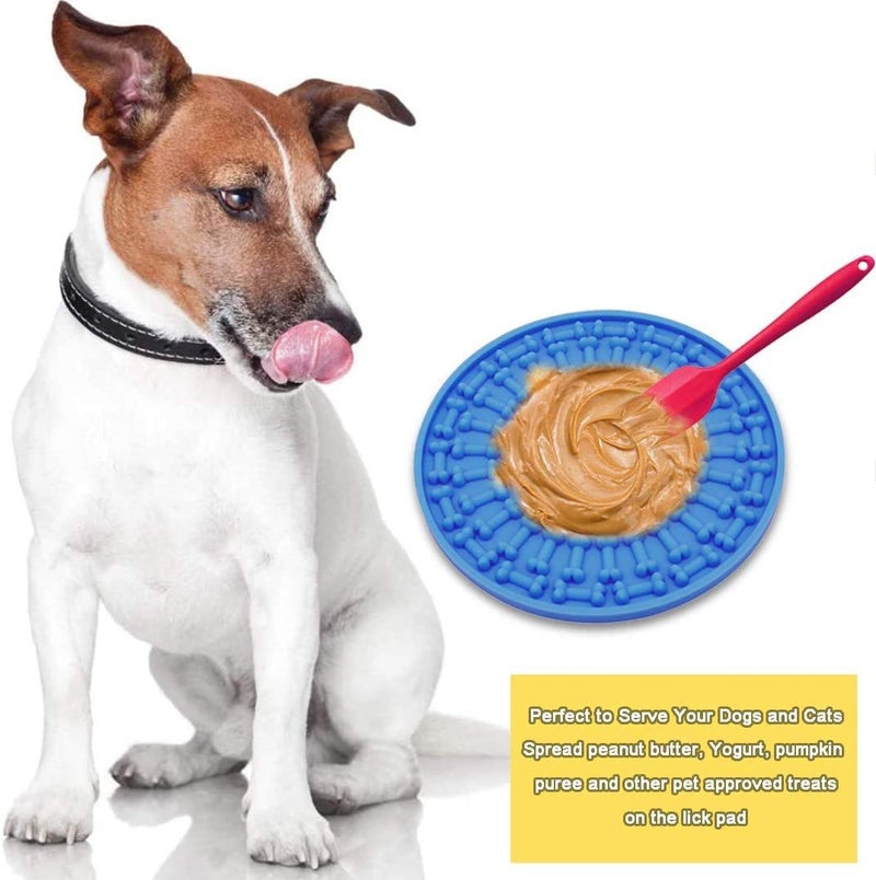 MoldBerry Silicone Dog Lick Pad 37 Strong Sucking Dispensing Distraction Device |Puzzle Fog Peanut Butter Licking Mat With Non-slip Suction Cups |Dogs Care, Training, and Bath Time Aid(Multicolor-Pk1) - Image 2