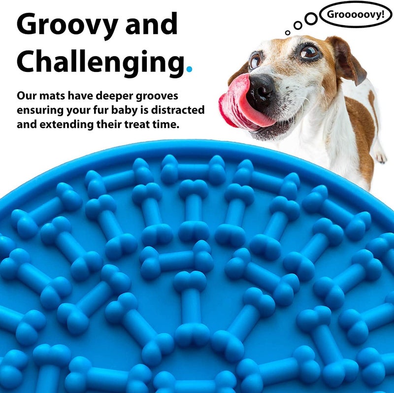MoldBerry Silicone Dog Lick Pad 37 Strong Sucking Dispensing Distraction Device |Puzzle Fog Peanut Butter Licking Mat With Non-slip Suction Cups |Dogs Care, Training, and Bath Time Aid(Multicolor-Pk1) - Image 5