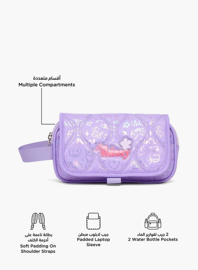 Little Missy Missy Quilted School Pencil Pouch With 2 Compartments - Image 2