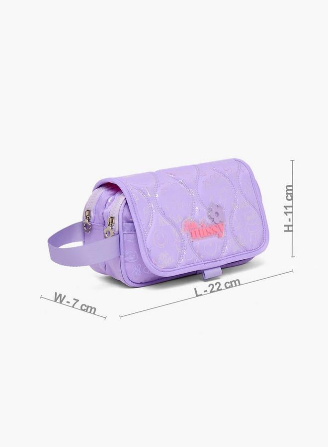 Little Missy Missy Quilted School Pencil Pouch With 2 Compartments - Image 4