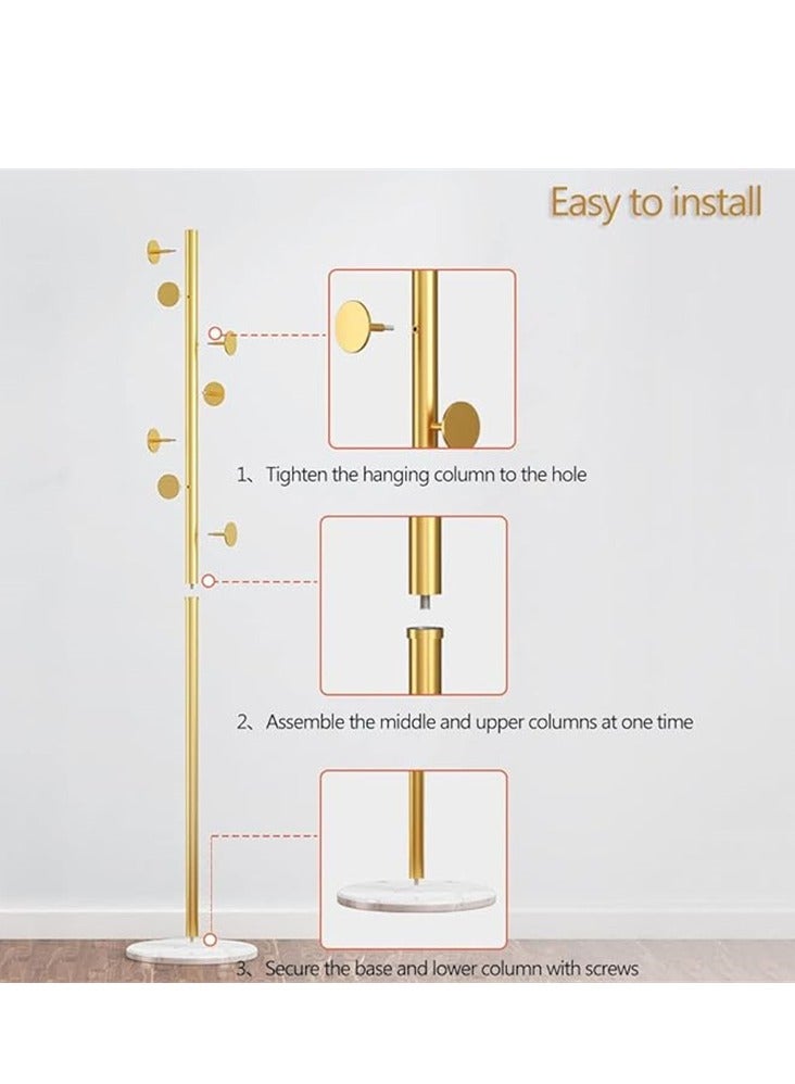 Gold Clothes Rack Stand Hat Handbag Hanger Freestanding Sturdy Metal Organizer Rack  - Image 2