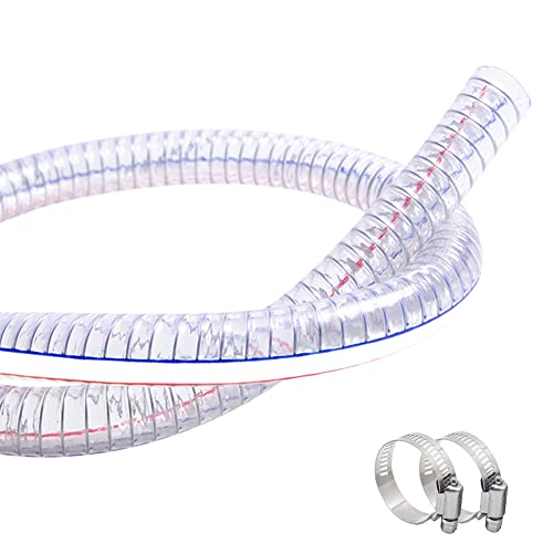 QuQuyi 1 Inch ID x 1-1/4 Inch OD Heavy-Duty Steel Wire Suction PVC Flexible Tubing High Pressure UV Chemical Resistant Thick Vinyl Hose Tube, 3.3 FT - Image 1