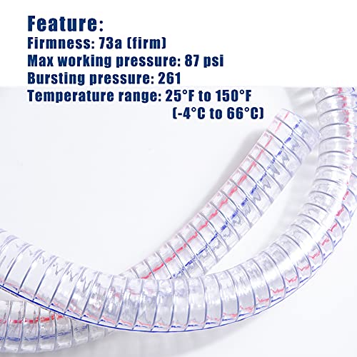 QuQuyi 1 Inch ID x 1-1/4 Inch OD Heavy-Duty Steel Wire Suction PVC Flexible Tubing High Pressure UV Chemical Resistant Thick Vinyl Hose Tube, 3.3 FT - Image 4