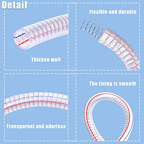QuQuyi 1 Inch ID x 1-1/4 Inch OD Heavy-Duty Steel Wire Suction PVC Flexible Tubing High Pressure UV Chemical Resistant Thick Vinyl Hose Tube, 3.3 FT - Image 5