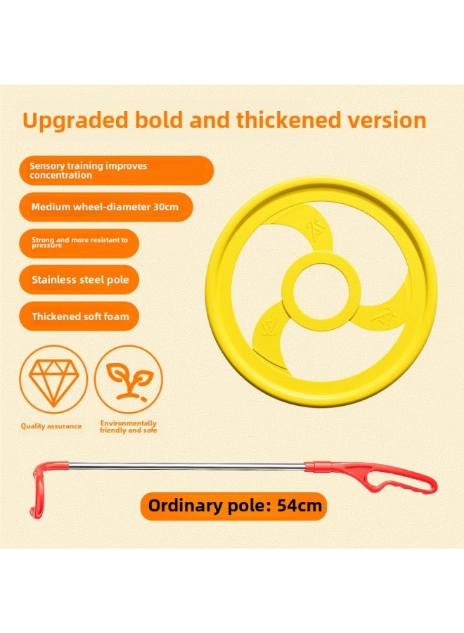 Children's Rolling Ring Rolling Ring Nostalgic Toy Elementary School Student Fun Bold Push Ring Ring Sensory Kindergarten Push Ring-Color:Medium  Fixed Rod♥Hand-eye Coordination♥  - Image 1