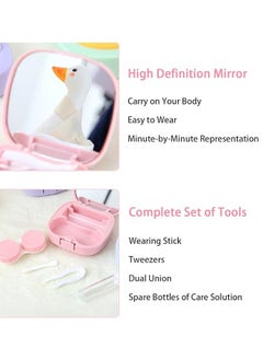 Generic 2Pack Cute Carton Contact Lens Case with Mirror, Portable Soak Storage Kit, Cartoon Contact Lens Box Holder Container for Teen Travel Carry  - Image 3