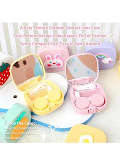 Generic 2Pack Cute Carton Contact Lens Case with Mirror, Portable Soak Storage Kit, Cartoon Contact Lens Box Holder Container for Teen Travel Carry  - Image 5