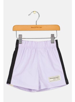 The Giving Movement Toddlers Girl Brand Logo Shorts, Lavender  - Image 1
