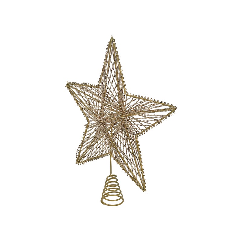 CHRISTMAS MAGIC Star Tree Top Gold 35x10x40cm - Image 3