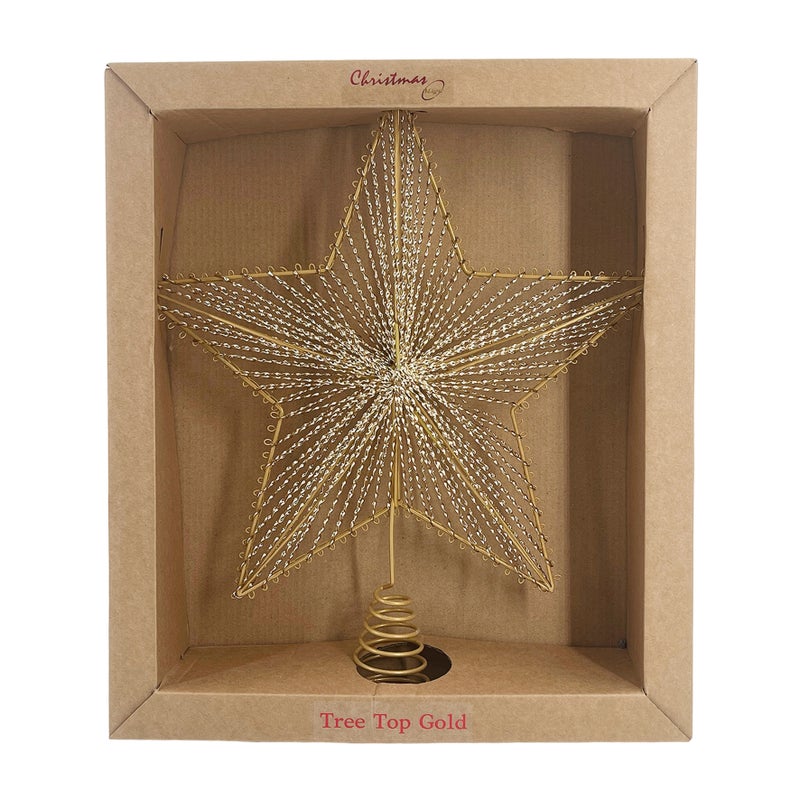 CHRISTMAS MAGIC Star Tree Top Gold 35x10x40cm - Image 4
