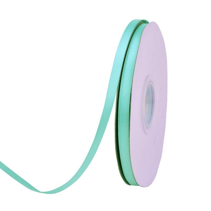Ribest 14 inch 50 Yards Solid Double Face Satin Ribbon Per Roll for DIY Hair Accessories Scrapbooking Gift Packaging Party Decoration Wedding Flowers Aqua