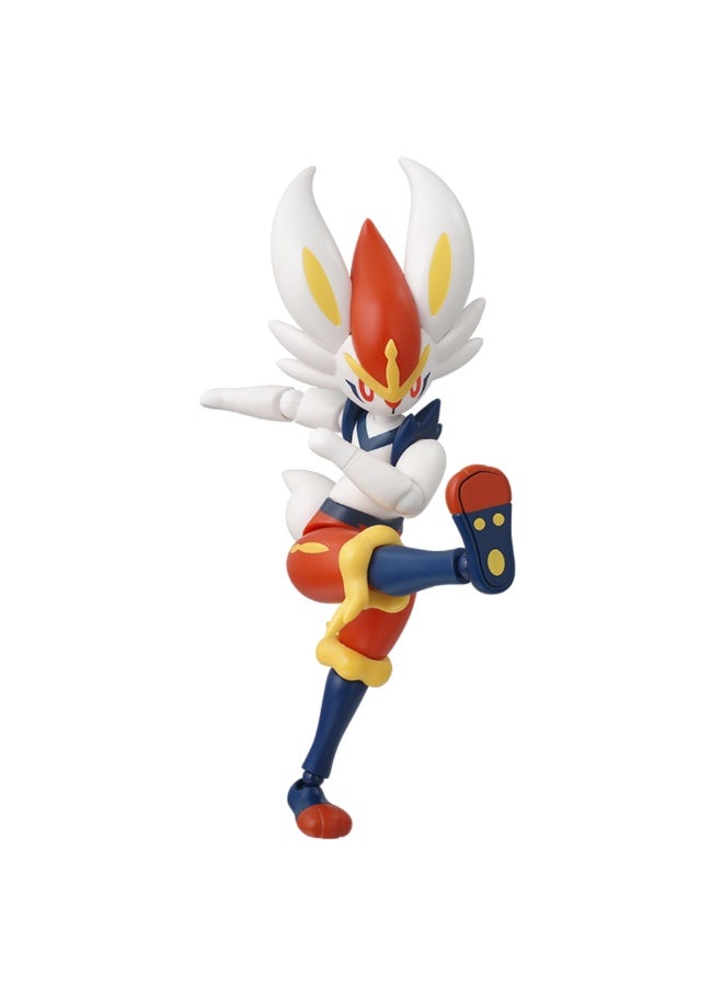 Blokees Pokémon Cinderace Classic Version‑L Model Kit | Buildable Poseable Action Figure for Kids Age 9+ | Fireball Effect with Battle Display Base | Exploration Series Collectible Toy - Image 5