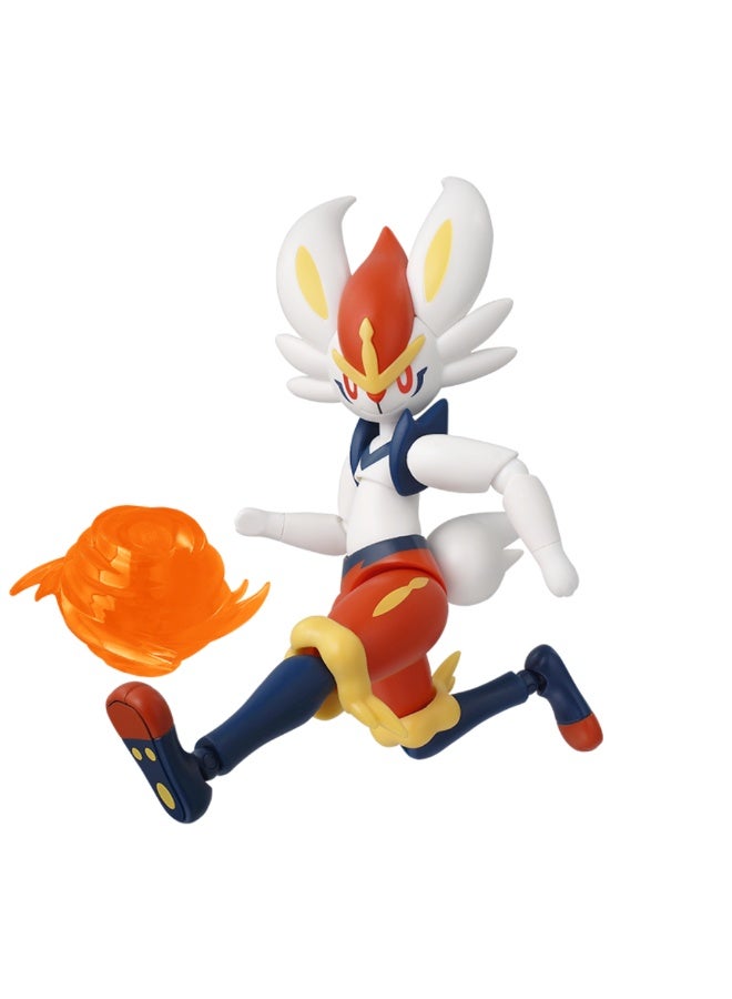 Blokees Pokémon Cinderace Classic Version‑L Model Kit | Buildable Poseable Action Figure for Kids Age 9+ | Fireball Effect with Battle Display Base | Exploration Series Collectible Toy - Image 2