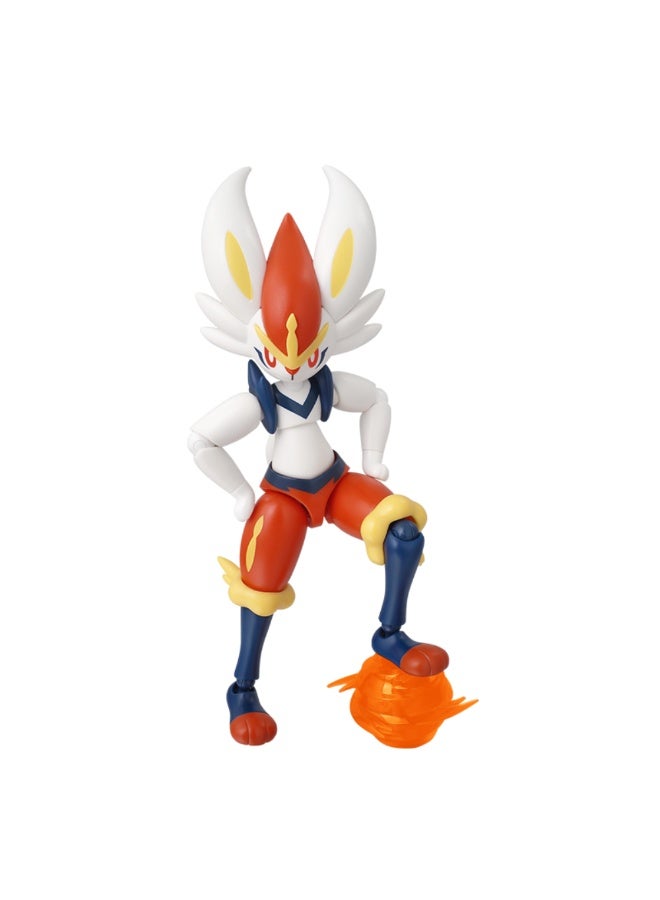 Blokees Pokémon Cinderace Classic Version‑L Model Kit | Buildable Poseable Action Figure for Kids Age 9+ | Fireball Effect with Battle Display Base | Exploration Series Collectible Toy - Image 3