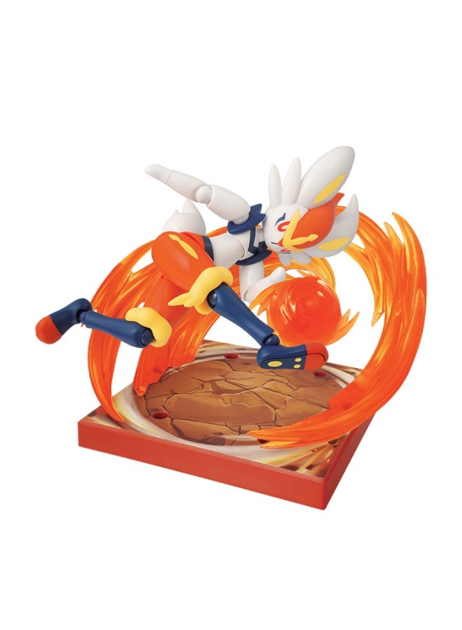 Blokees Pokémon Cinderace Classic Version‑L Model Kit | Buildable Poseable Action Figure for Kids Age 9+ | Fireball Effect with Battle Display Base | Exploration Series Collectible Toy - Image 4
