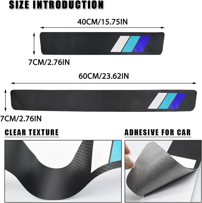 GZSH Tricolor Door Sill Protectors Stickers Fit for Tacoma Tundra 4Runner Sequoia Rav4 Highlander (4 Pack Blue) - Image 3