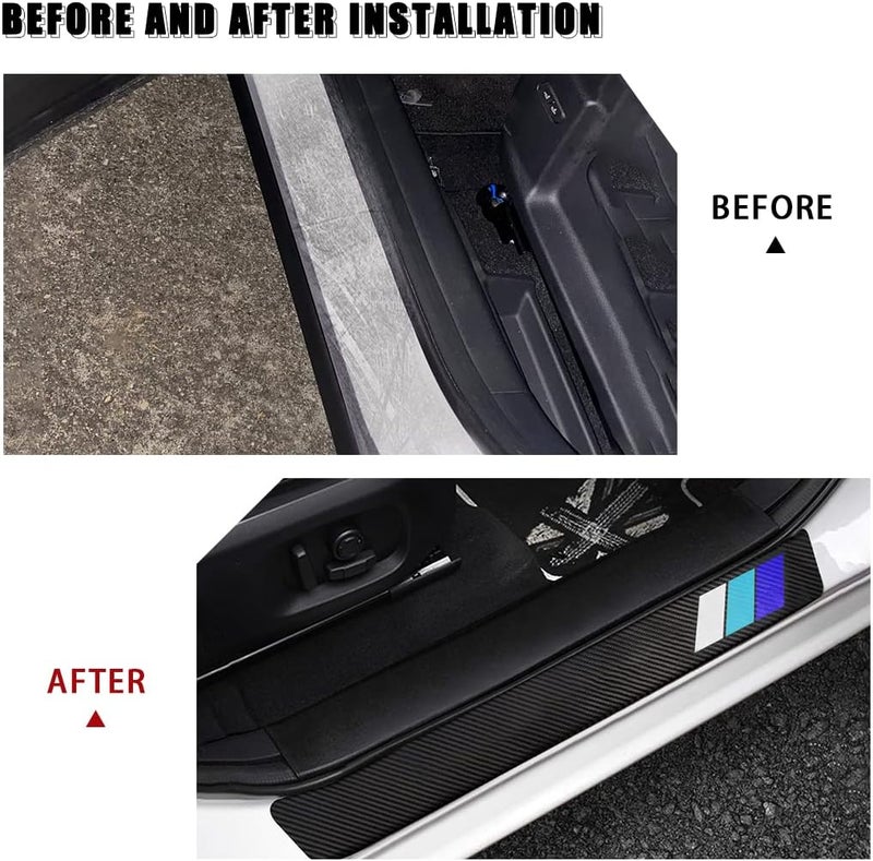GZSH Tricolor Door Sill Protectors Stickers Fit for Tacoma Tundra 4Runner Sequoia Rav4 Highlander (4 Pack Blue) - Image 4