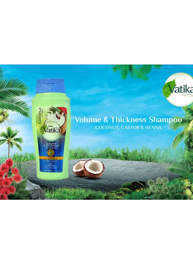 VATIKA Vatika Naturals Coconut and Castor Volume & thickness hair Shampoo 600Ml  - Image 3