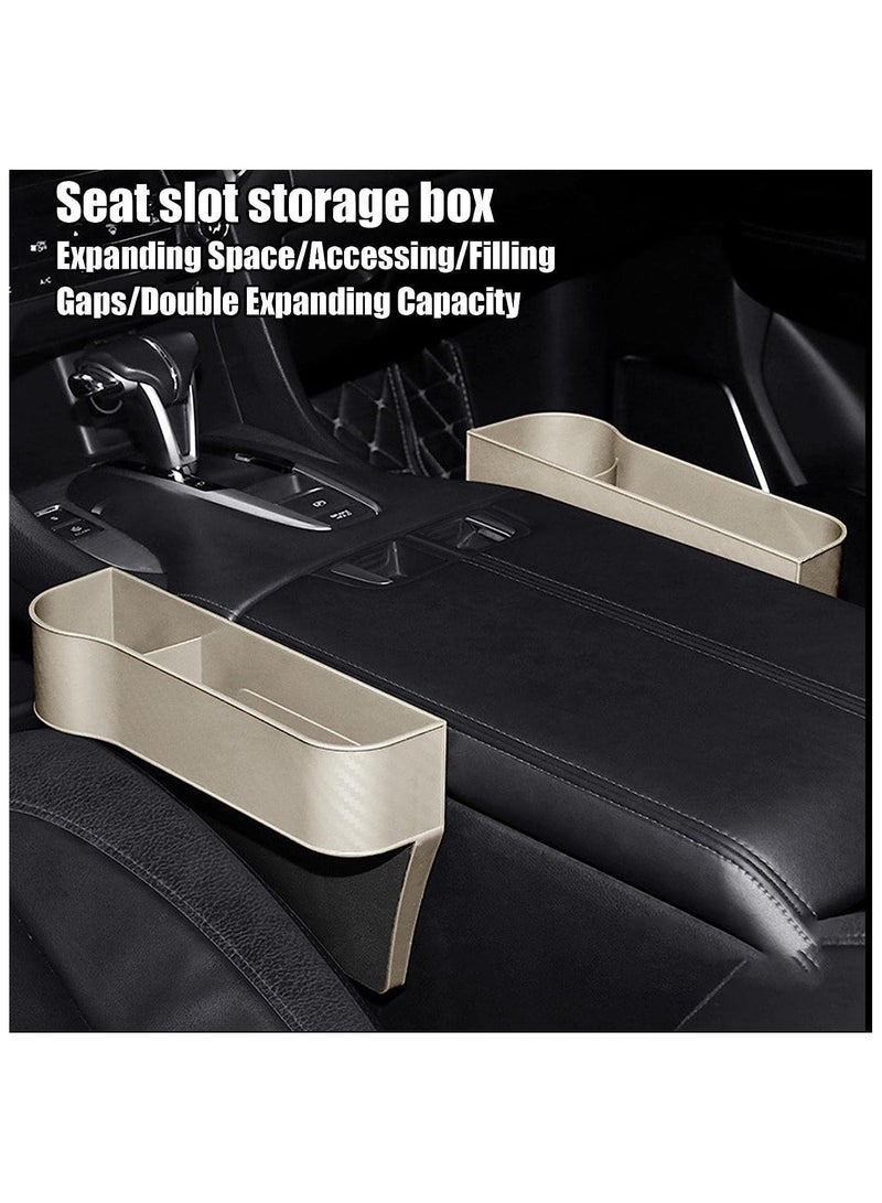 HaHaHai 2 Pack Car Seat Gap Filler Organizer,Premium Plastic Car Seat Gap Storage Box, Portable Car Front Seat Gap Filler, Adjustable Automotive Seat Storage Box for Phone, Card, Key, Glasses - Image 2