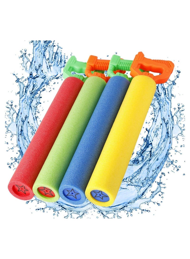 Y&D Water Squirt 4 Pcs Blaster with Long Range Summer Pool Toys for Kid Adult Colorful Children's Series Smoked Pull Type EVA Foam Drawn - Image 1