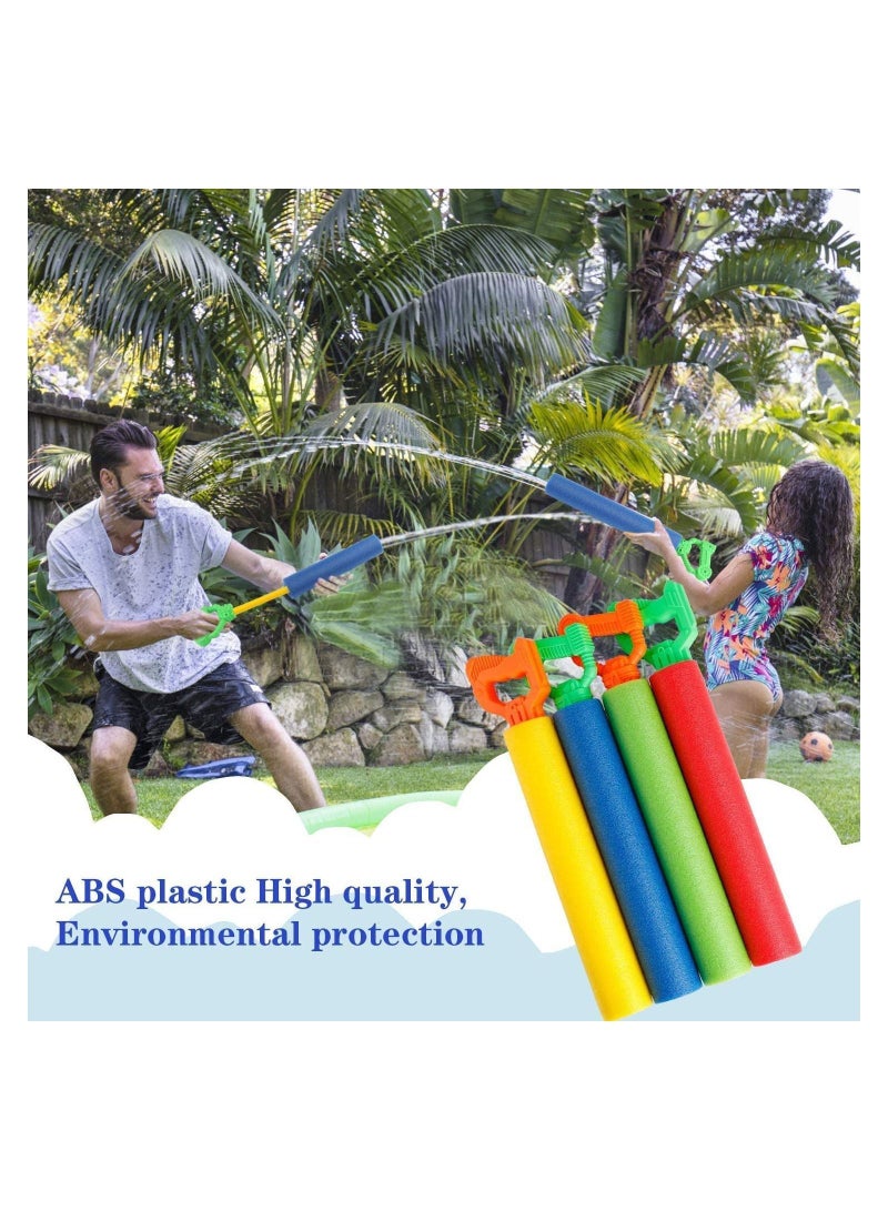 Y&D Water Squirt 4 Pcs Blaster with Long Range Summer Pool Toys for Kid Adult Colorful Children's Series Smoked Pull Type EVA Foam Drawn - Image 4
