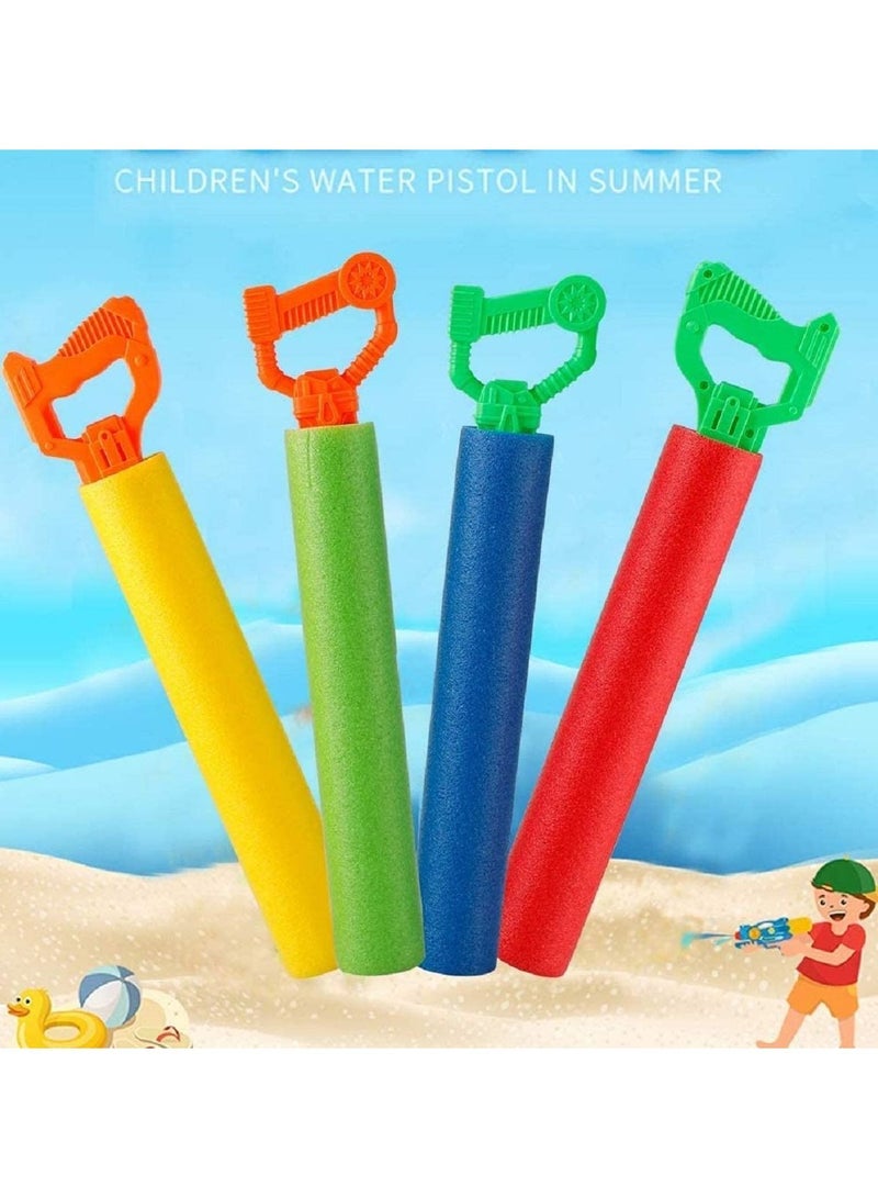Y&D Water Squirt 4 Pcs Blaster with Long Range Summer Pool Toys for Kid Adult Colorful Children's Series Smoked Pull Type EVA Foam Drawn - Image 5